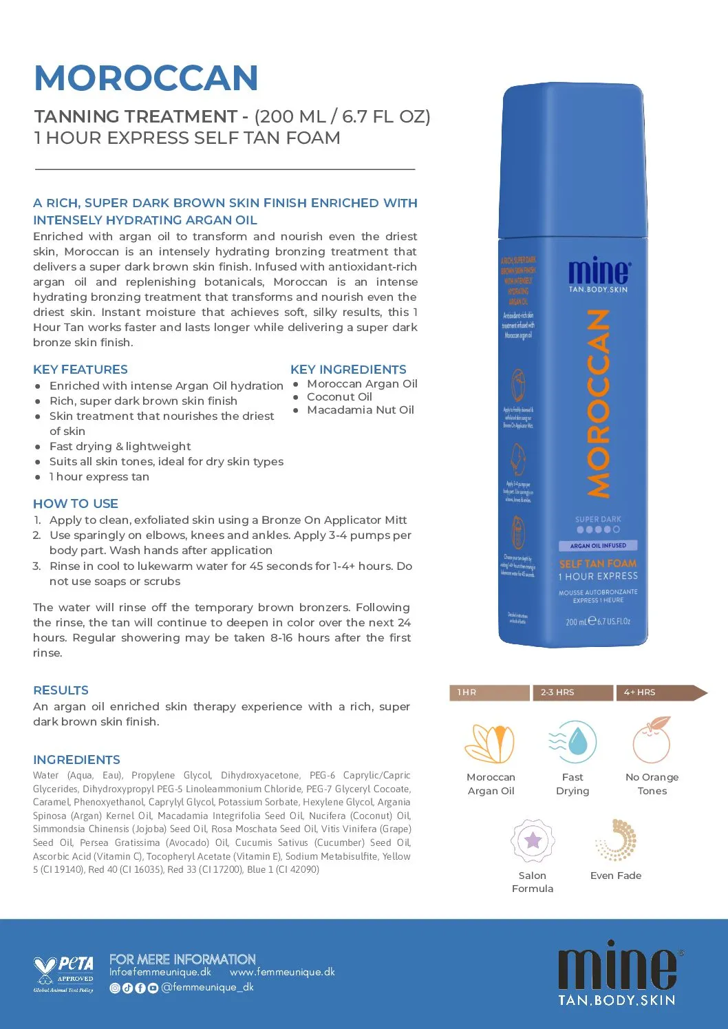 Minetan – Moroccan, Tan Foam (200ml) - Image 4